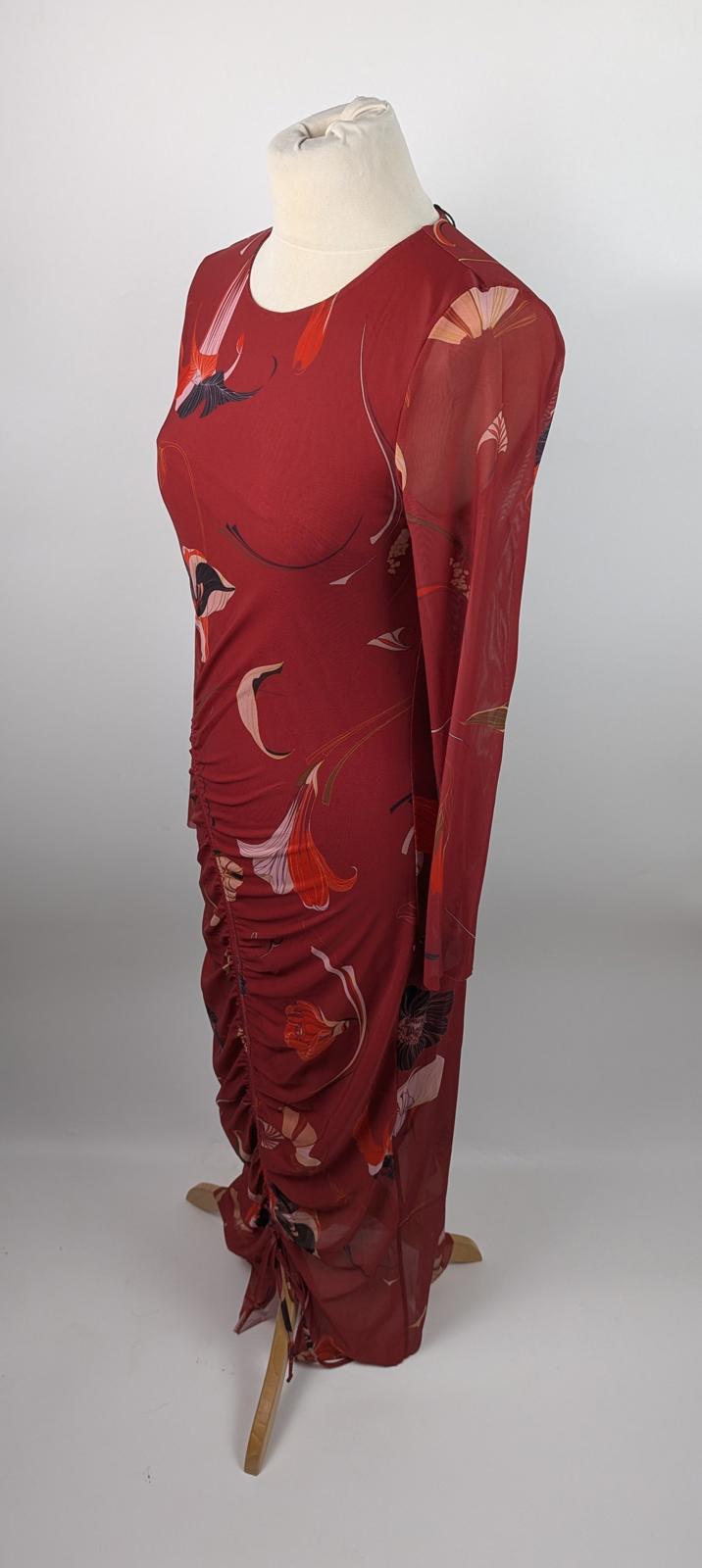 Ted Baker Women's Mesh Midi Bodycon Dress - Red floral