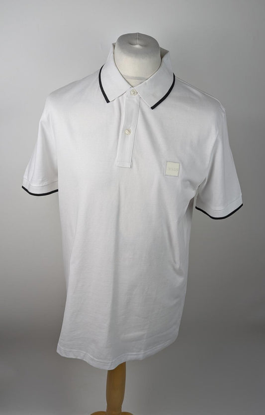 BOSS Passertip Slim Fit Polo Shirt -White