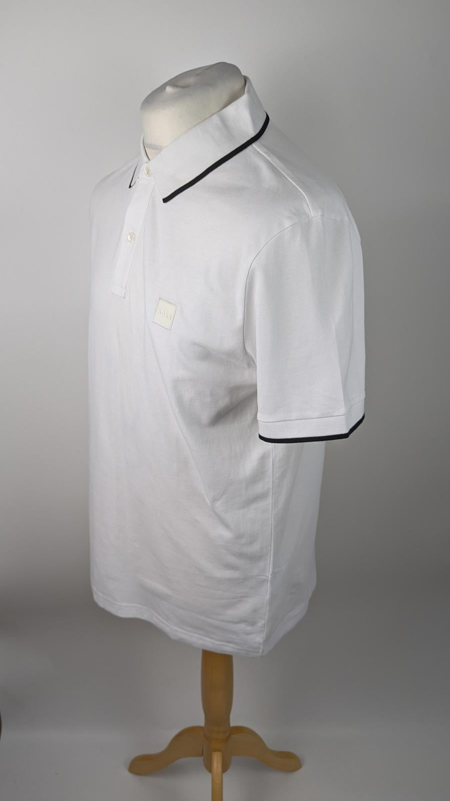 BOSS Passertip Slim Fit Polo Shirt -White