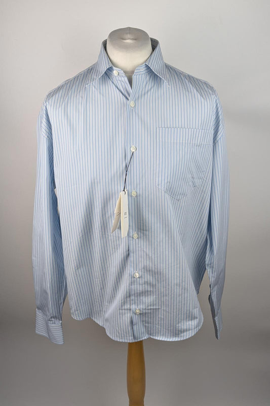 AMI Paris Stripe Boxy Shirt Mens - Blue & Chalk
