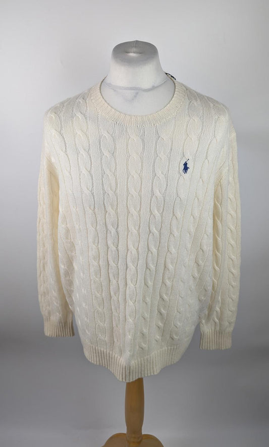 Polo Ralph Lauren Mens Cable Cashmere Jumper -Cream