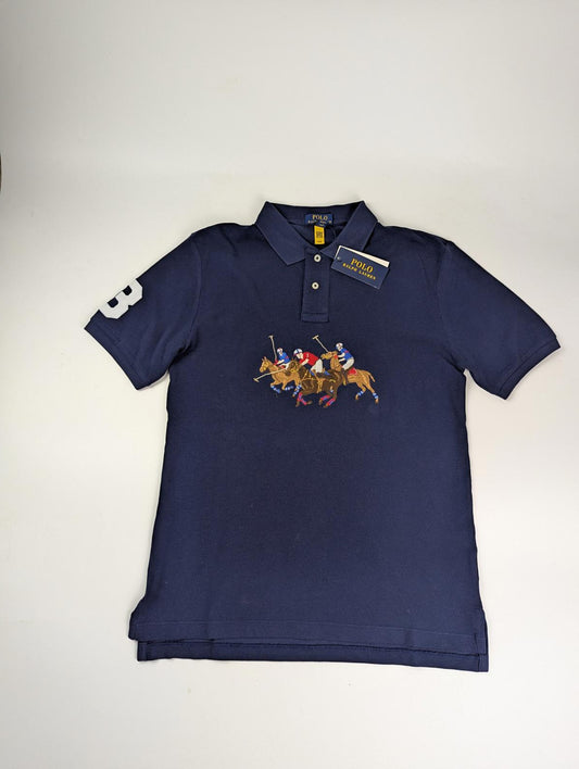 Polo Ralph Lauren Kids' Large Logo Short Sleeve Shirt - Navy