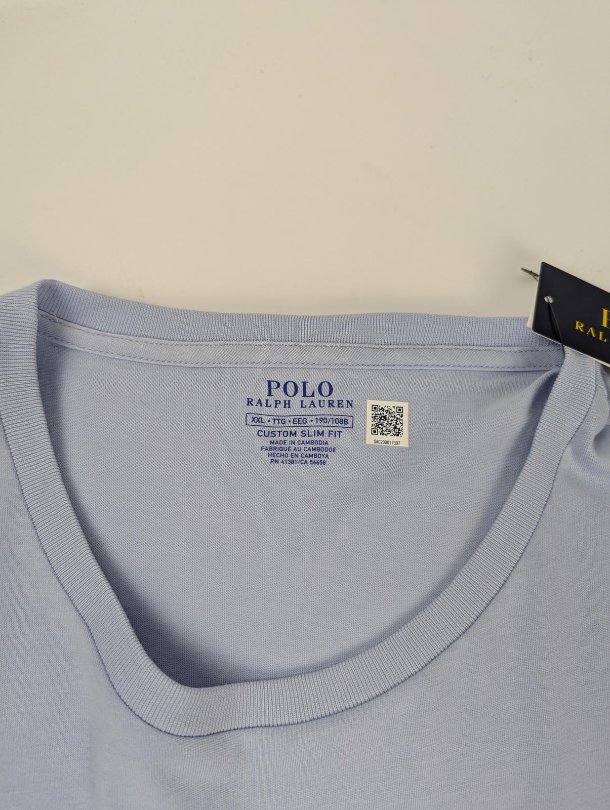 Polo Ralph Lauren Custom slim fit crew neck t-shirt - Light Blue