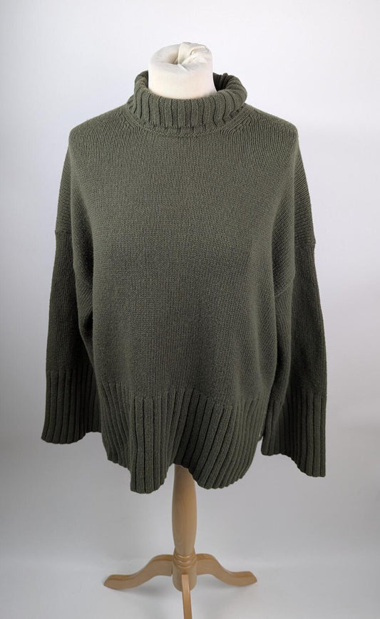 Barbour Serena High Neck Jumper - dark moss green