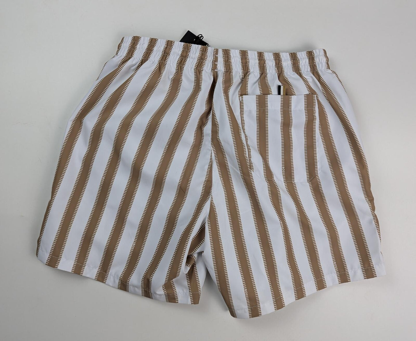 BOSS Piranha Men's Swim Shorts - Beige / White