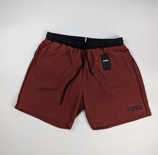 BOSS Starfish bm Men's Swim Shorts -Burgundy / Black