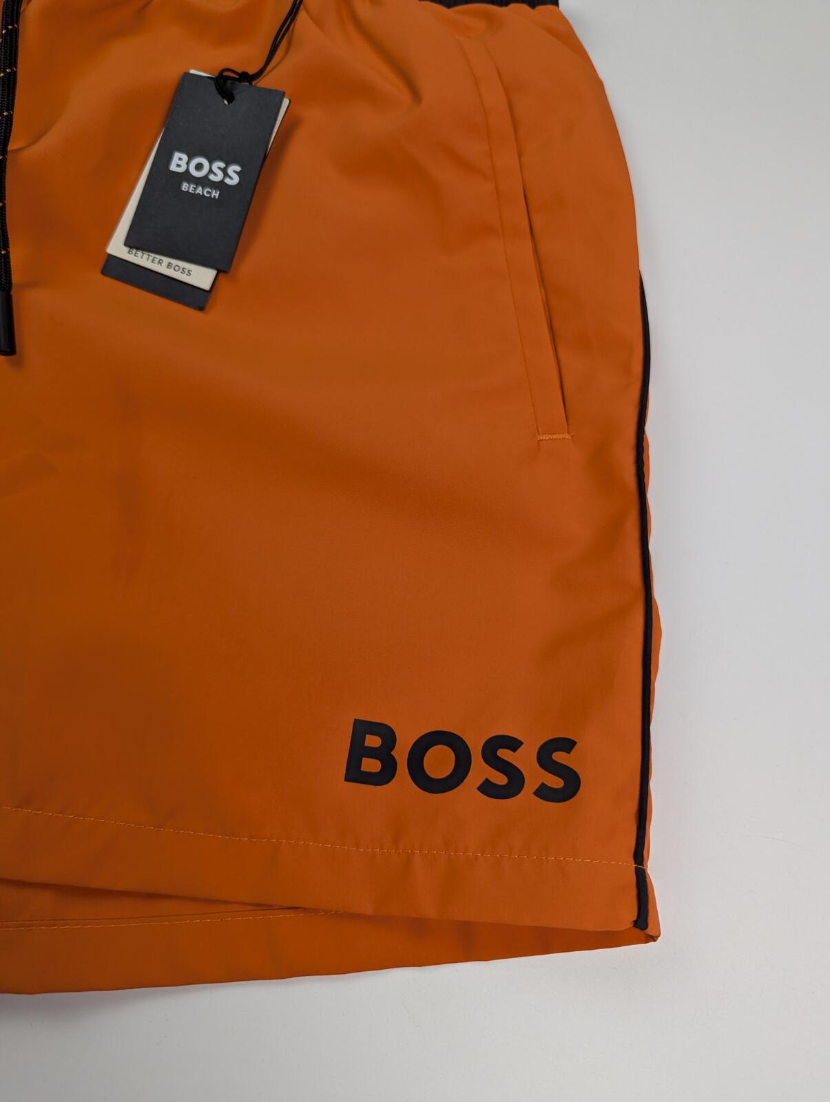 BOSS Starfish Men's Swim Shorts - Orange / Black