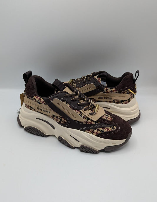 Steve Madden Womens Possession E Trainers - Brown Plaid
