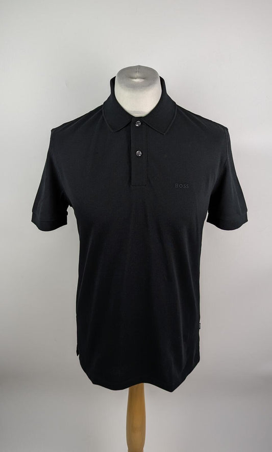 Boss Mens Pallas Polo Iconic Logo Embroidered Shirt - black