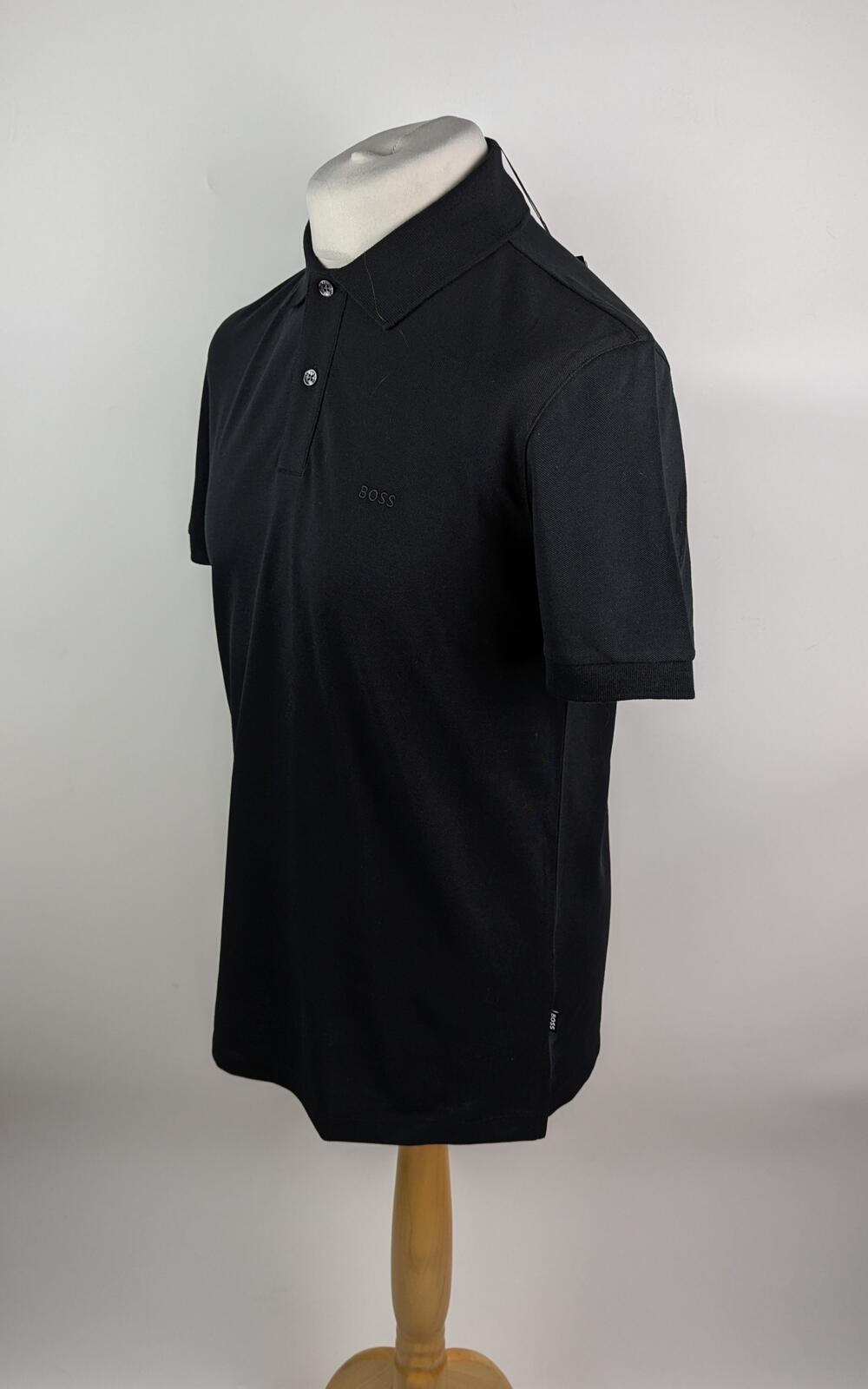 Boss Mens Pallas Polo Iconic Logo Embroidered Shirt - black