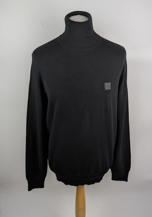 BOSS Akiro S Men's Knit Turtleneck Sweater - Black
