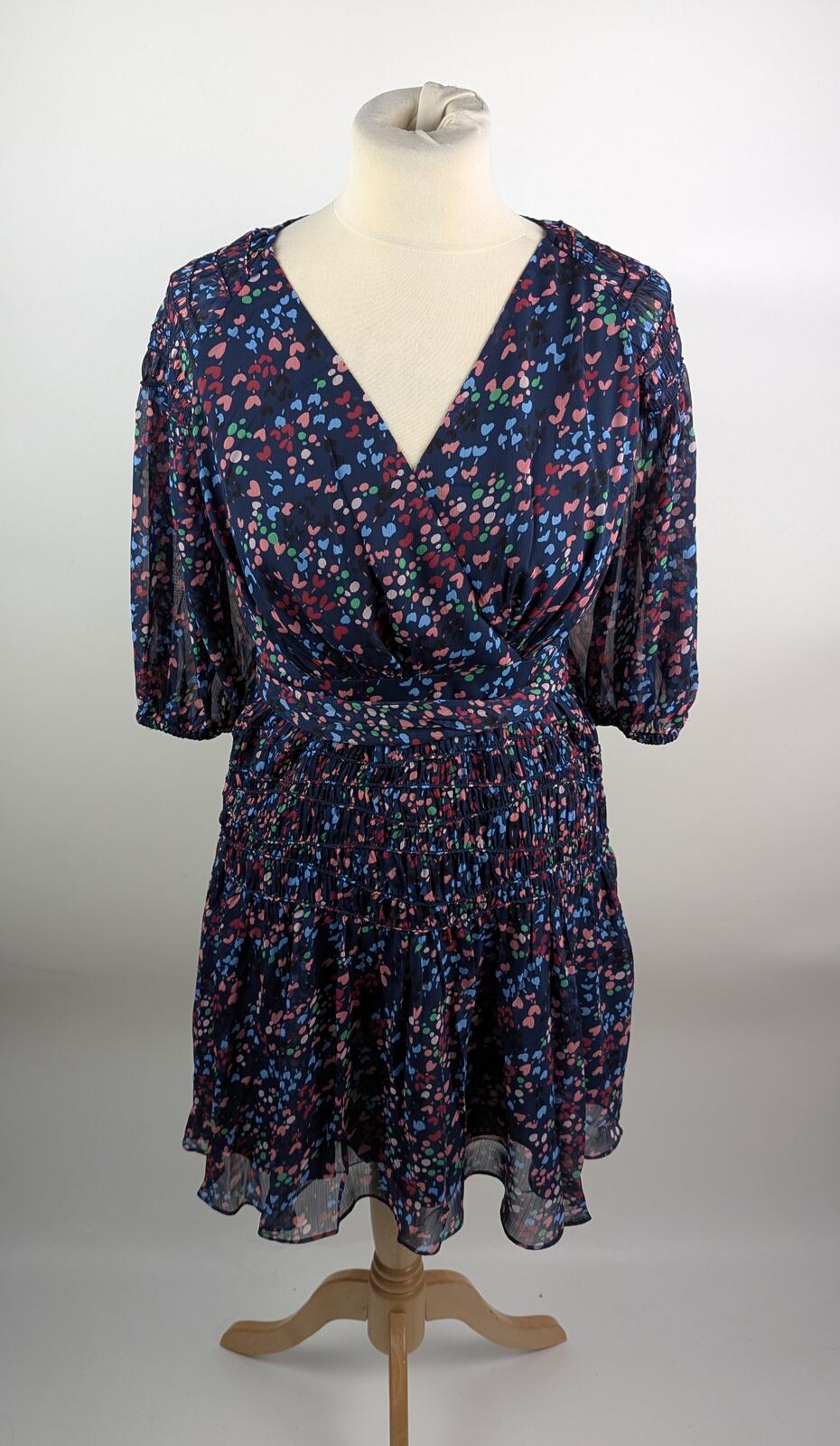 Ted Baker Casadee Smock Panel Wrap Mini Dress - Navy / Multi
