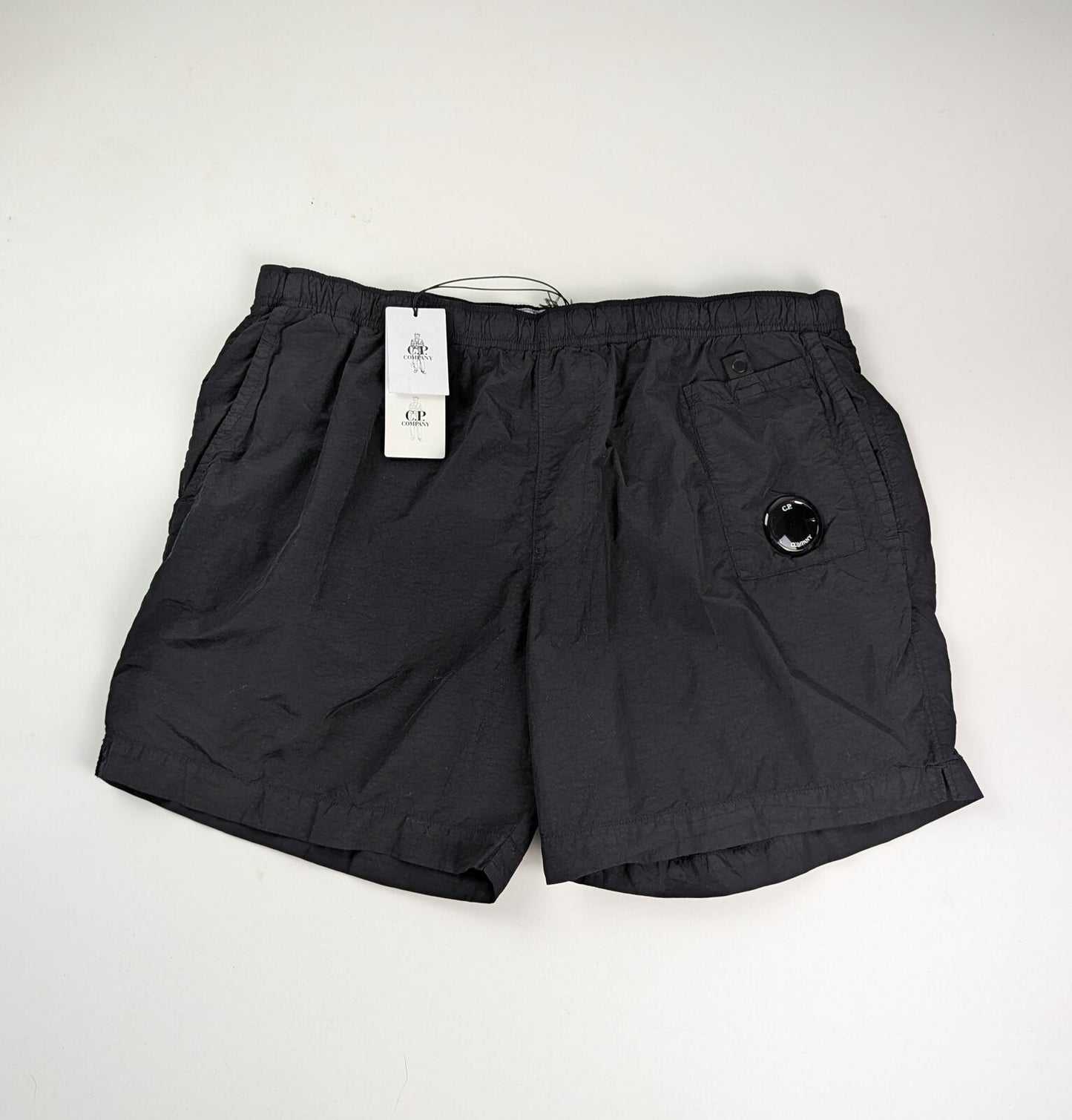 C.P. Company Beachwear Boxer Swim Shorts In Flatt Nylon Lens - Black