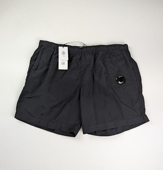 C.P. Company Beachwear Boxer Swim Shorts In Flatt Nylon Lens - Black