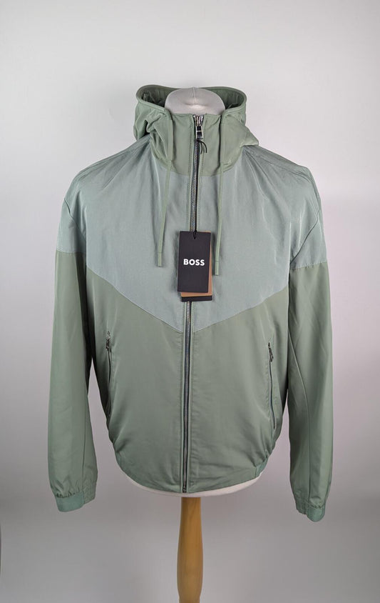BOSS Mens H Cireno 2 Hooded Bomber Jacket - Light Green