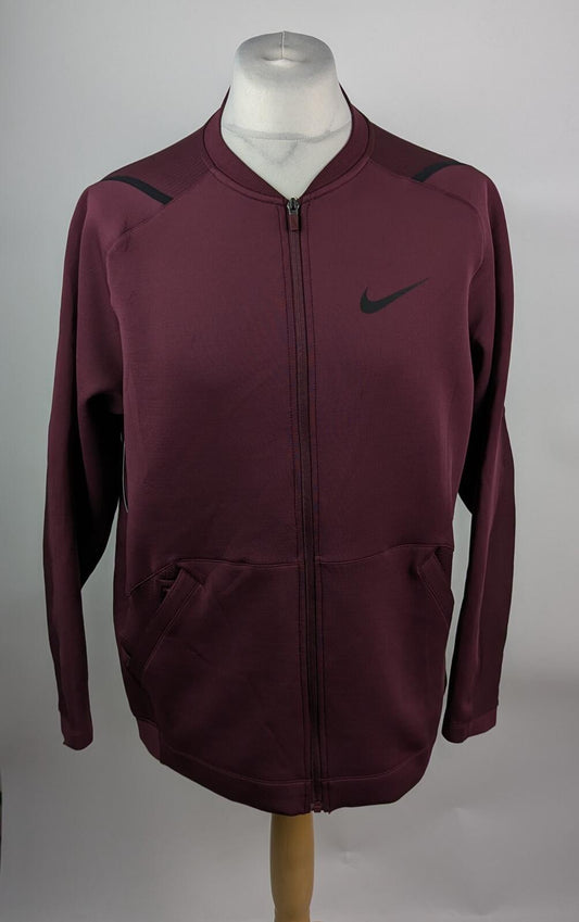 Nike Pro Mens Full Zip sweater/jacket - Burgundy