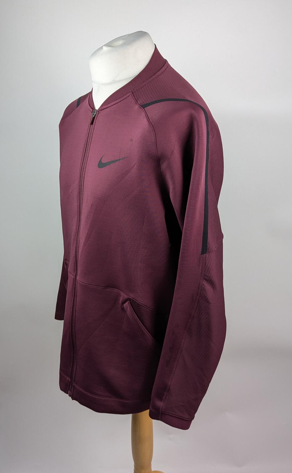Nike Pro Mens Full Zip sweater/jacket - Burgundy