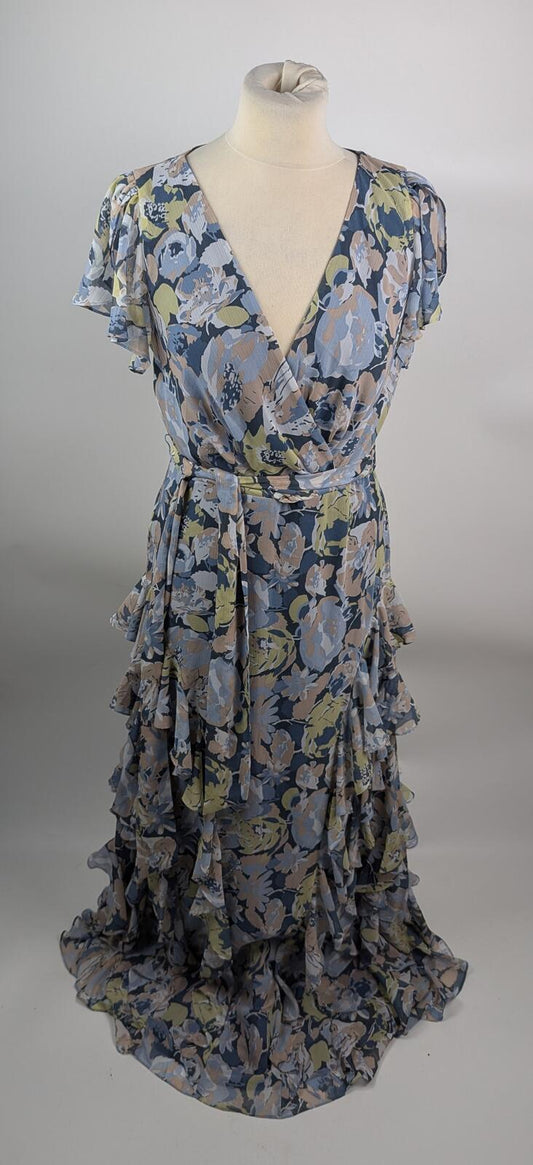 Lauren Ralph Lauren Kimbinell Pol crinkle gown - Blue / Multi