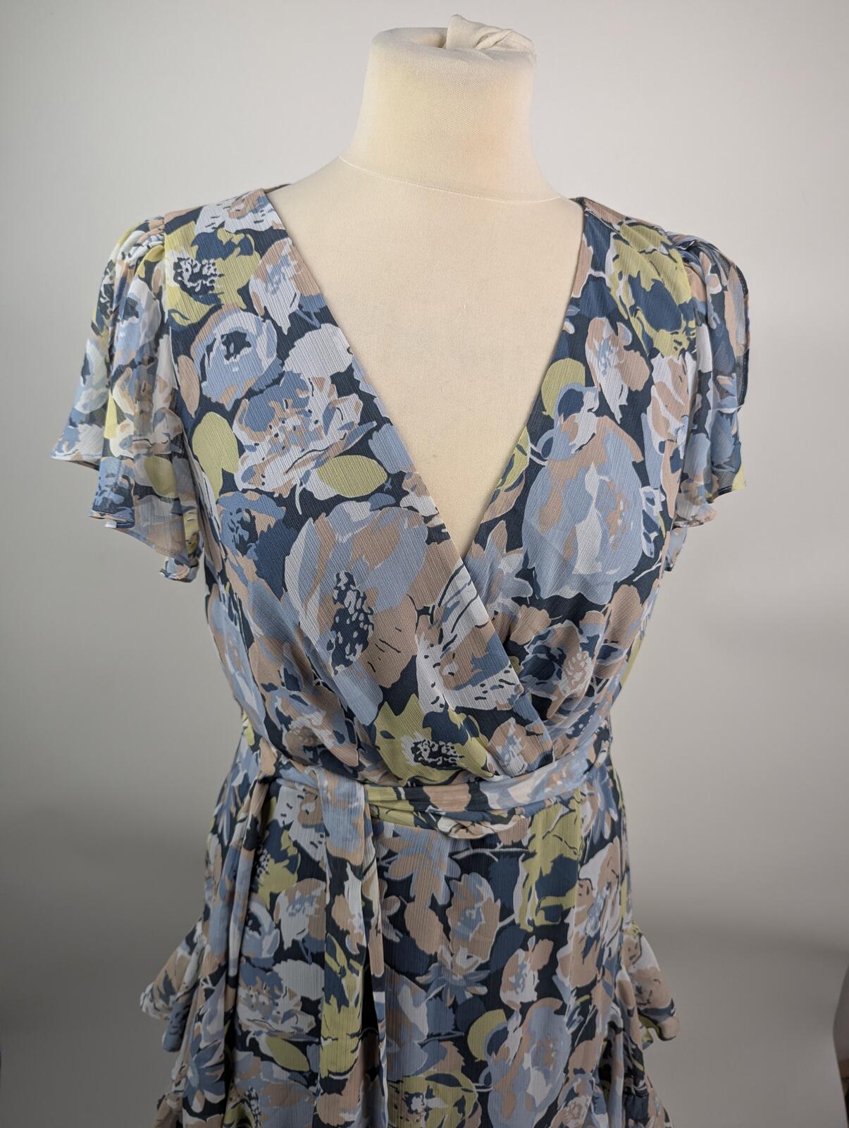 Lauren Ralph Lauren Kimbinell Pol crinkle gown - Blue / Multi