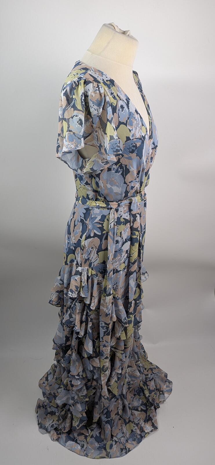 Lauren Ralph Lauren Kimbinell Pol crinkle gown - Blue / Multi