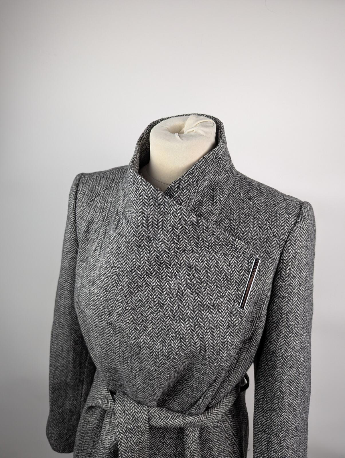Ted Baker Womens Roseane Overcoat - Grey Herringbone