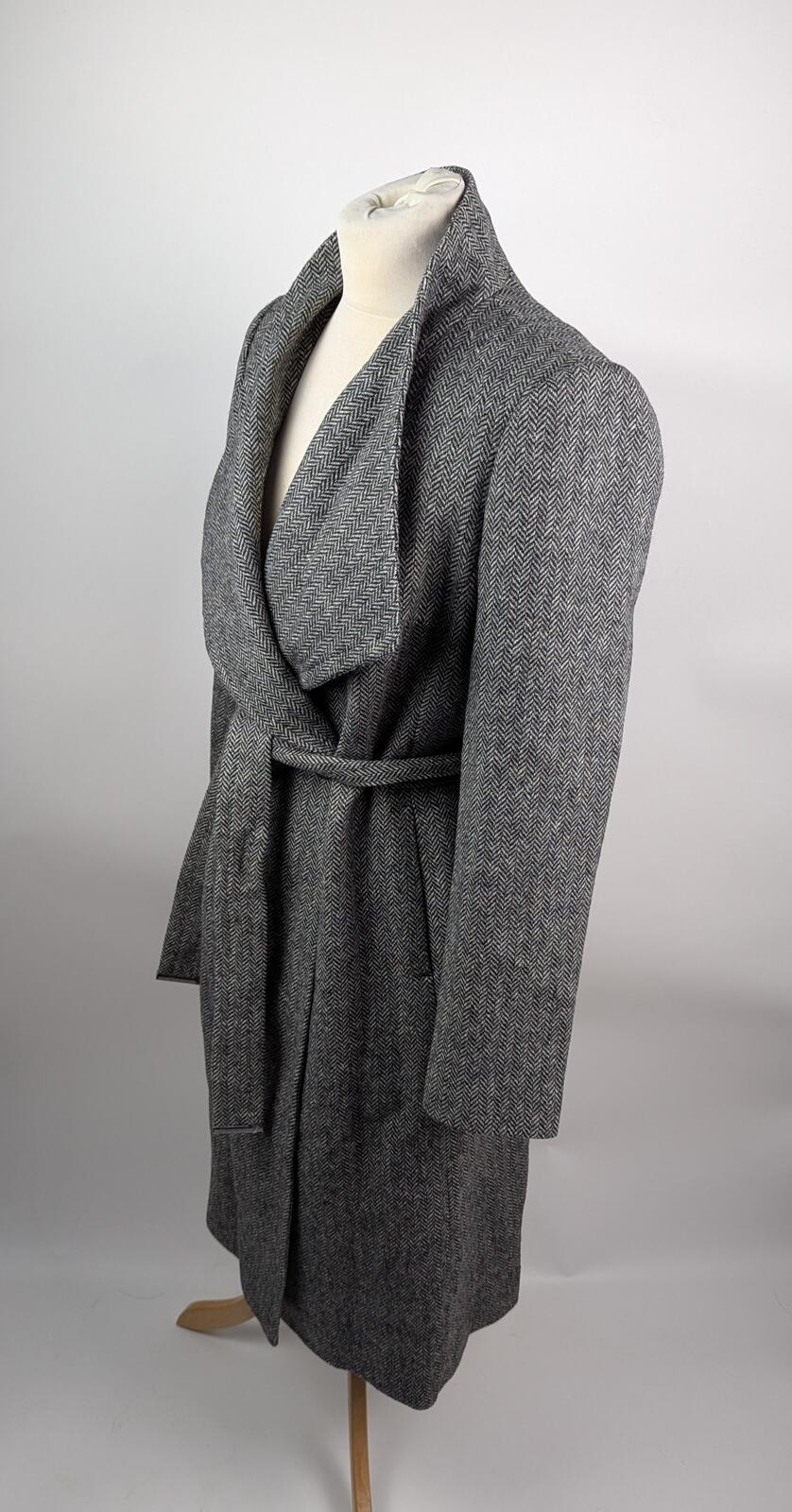 Ted Baker Womens Roseane Overcoat - Grey Herringbone