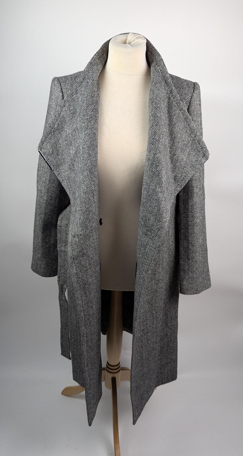 Ted Baker Womens Roseane Overcoat - Grey Herringbone