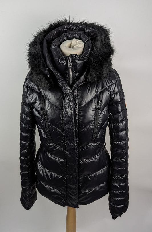 Arctic Army Women's Black Aurora Hooded Short Puffer Jacket - Black