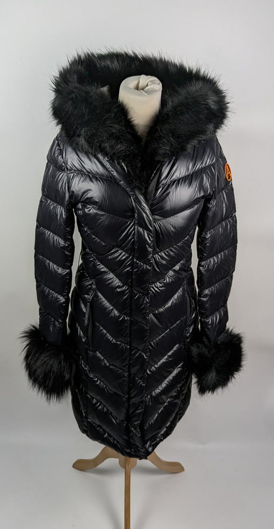 Arctic Army Fox Long Puffer Jacket - Black