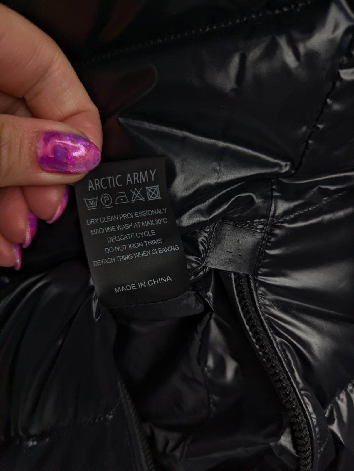 Arctic Army Fox Long Puffer Jacket - Black