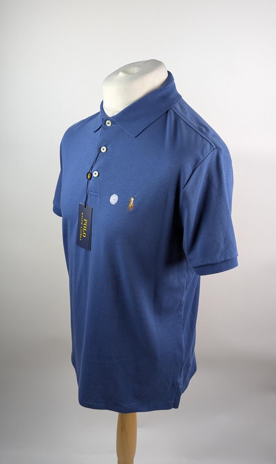 Polo Ralph Lauren Mens Slim Fit Short Sleeve Polo Shirt - Blue