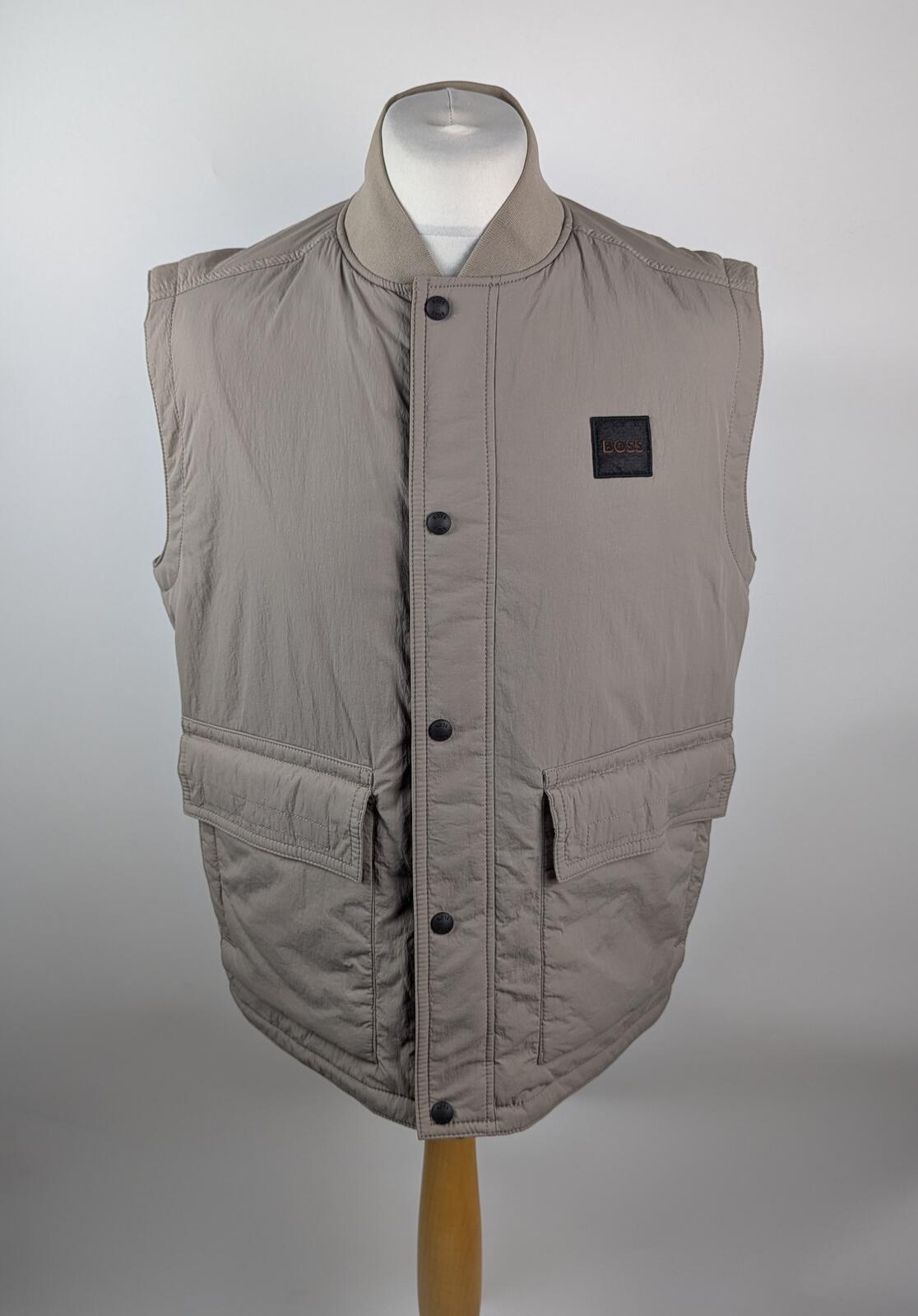BOSS Mens Ocomo 1 Full Zip Gilet - Light Brown