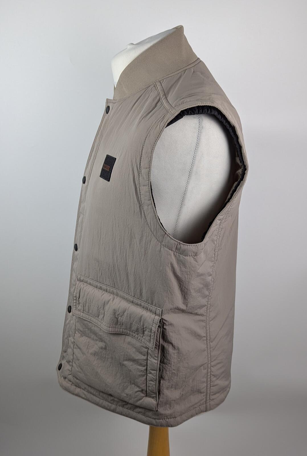BOSS Mens Ocomo 1 Full Zip Gilet - Light Brown