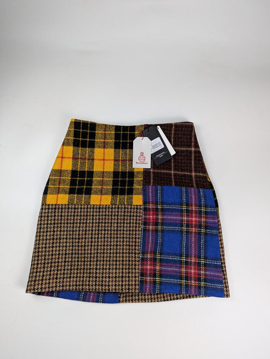 Weekend Max Mara Agoraio Mixed Plaid Skirt - Yellow / Multi