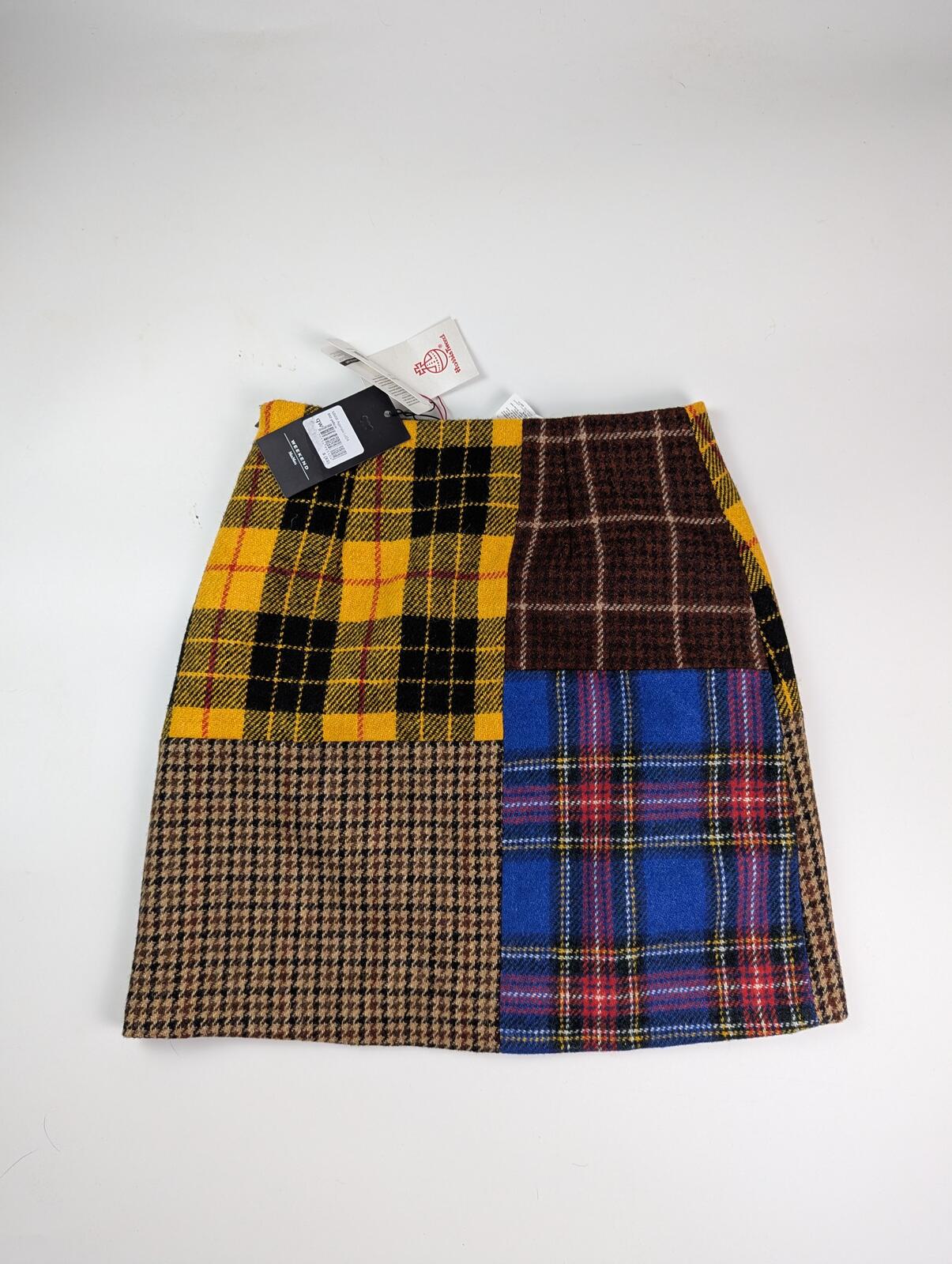 Weekend Max Mara Agoraio Mixed Plaid Skirt - Yellow / Multi