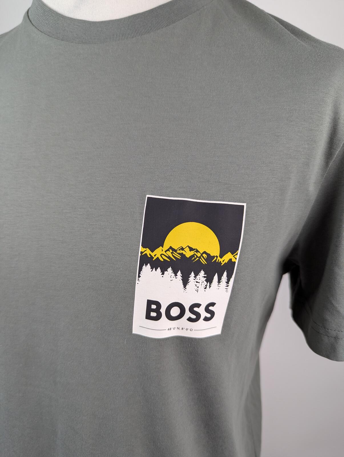 Boss Te Plain Mens T-shirt - Open grey / green