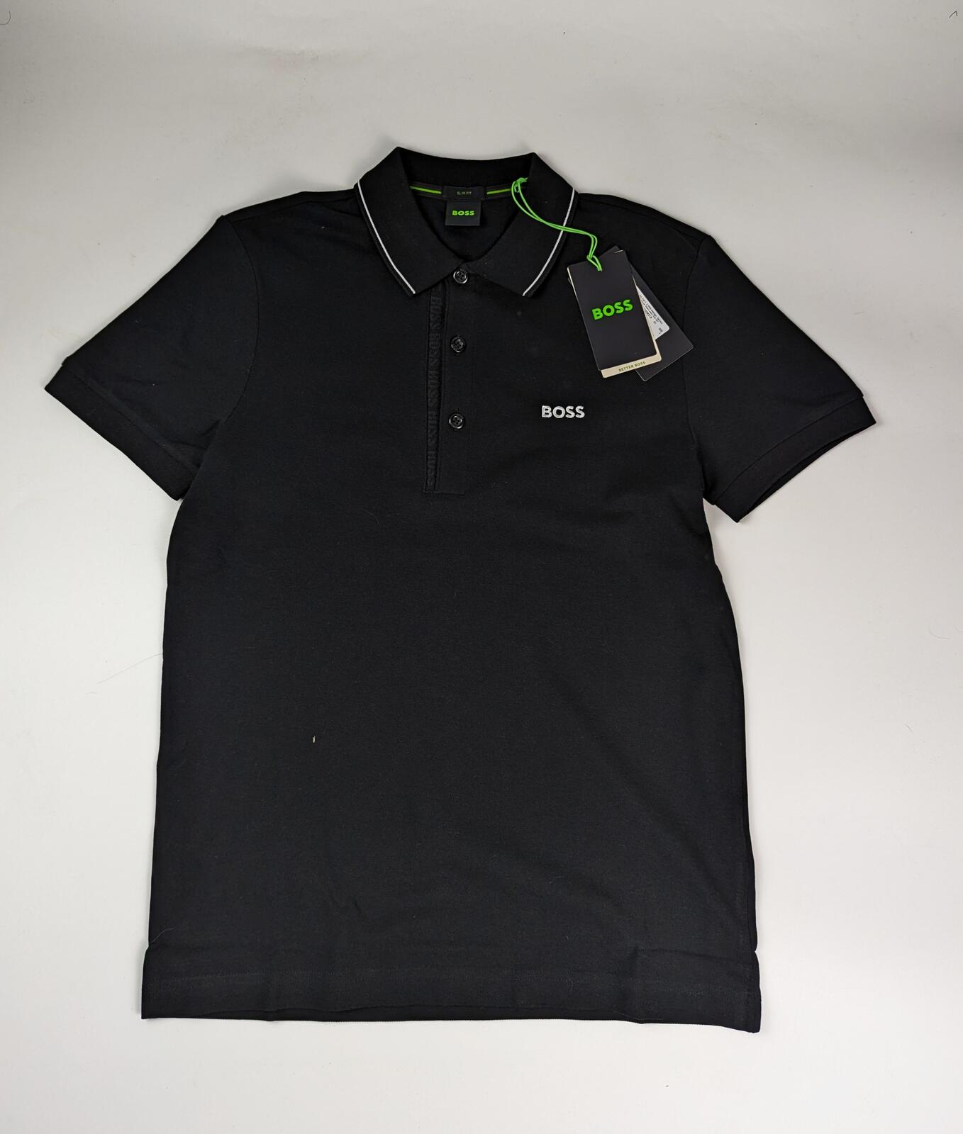 Boss Mens Paule 4 Polo Shirt Logo - Black