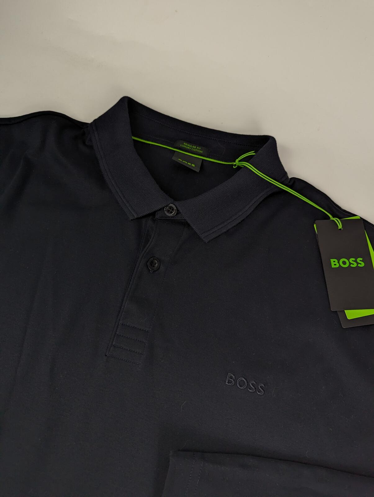Boss Men's Pirol Long-Sleeve Polo Shirt - Dark Blue
