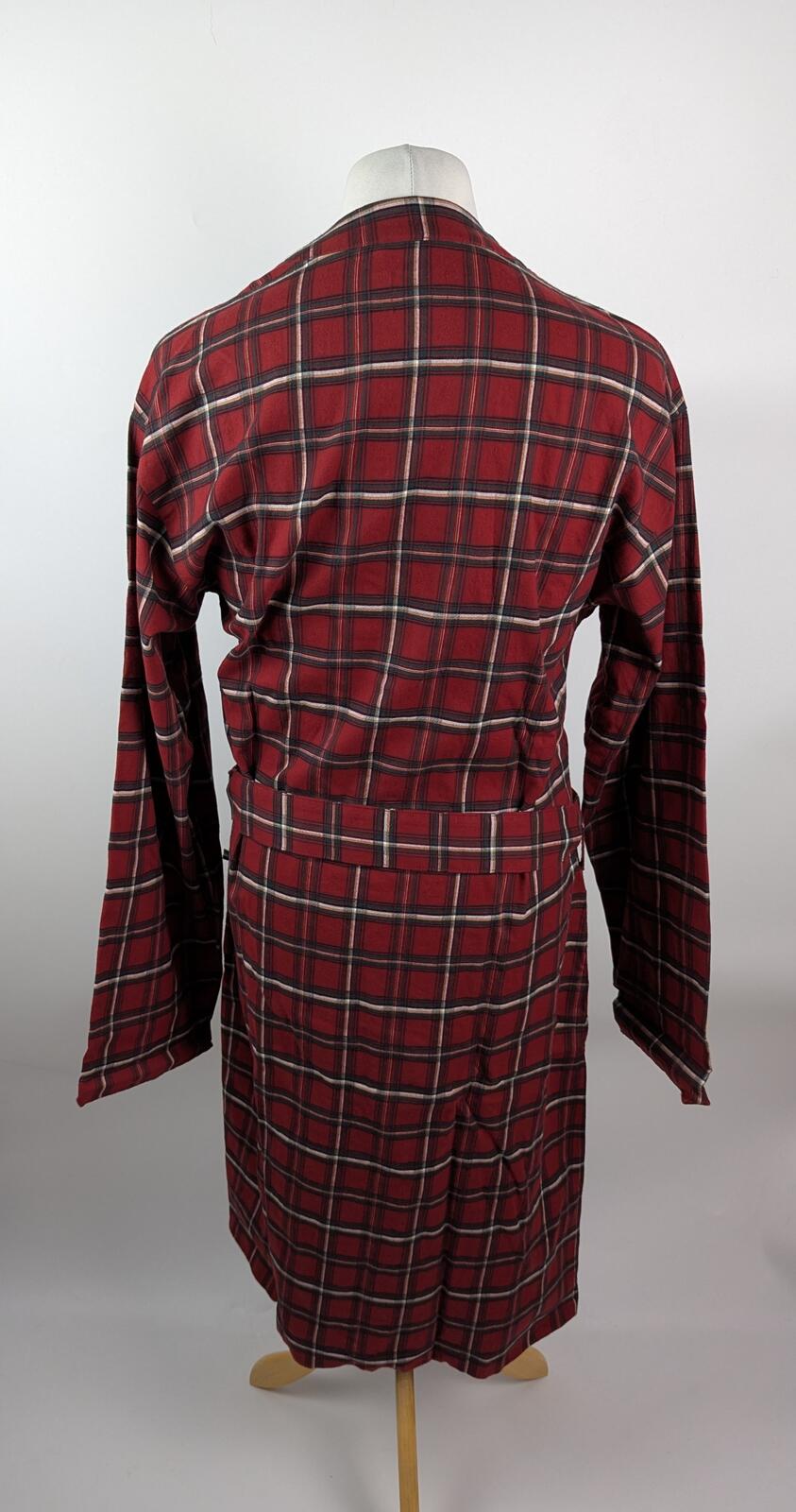 Boss Mens Holiday Checked Robe - Dark Red