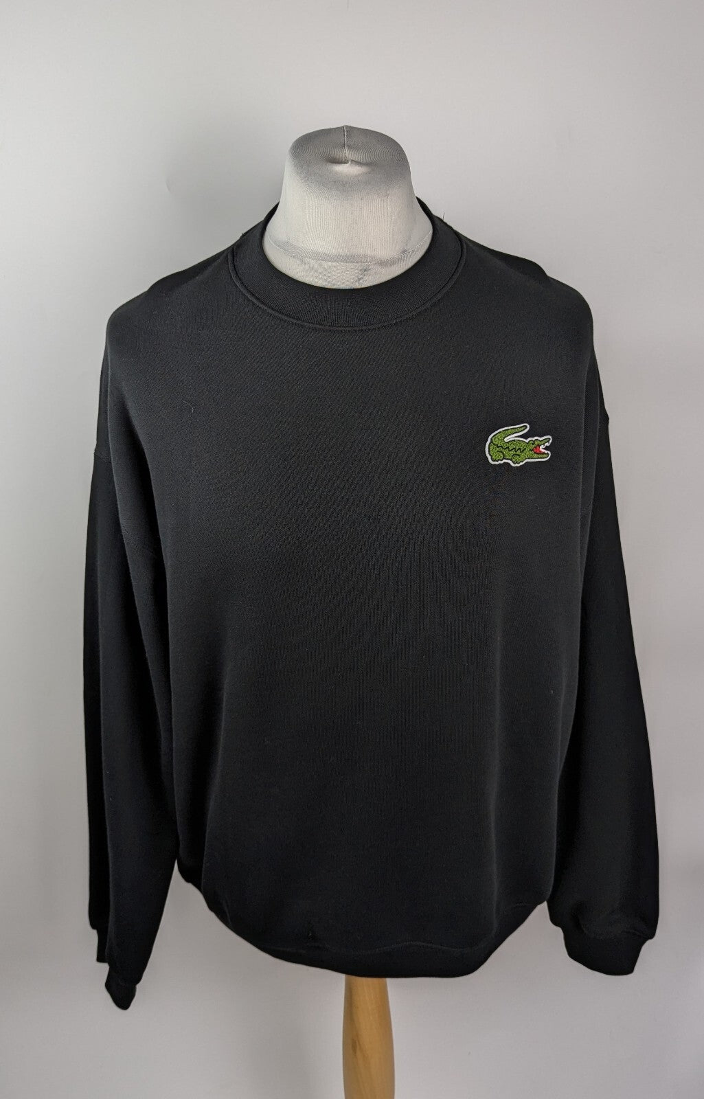 Lacoste Loose-Fit Badge Accent Fleece Sweatshirt - Black
