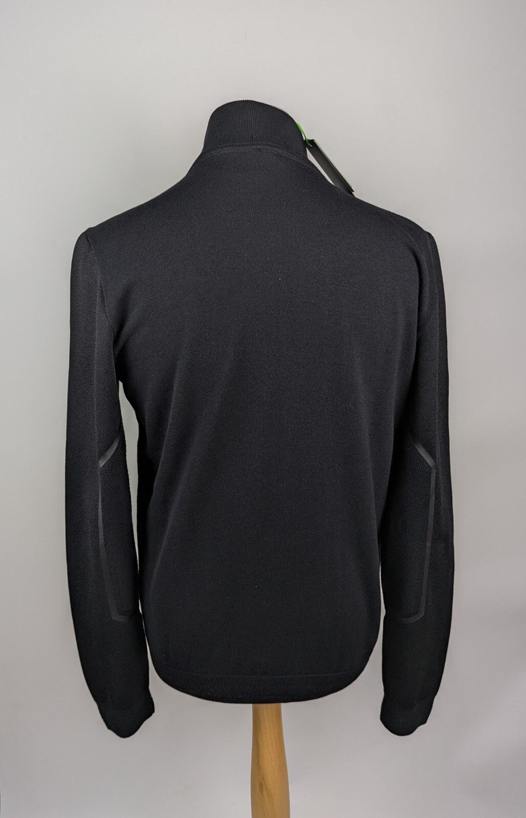 Boss Men's 1/4 Zip Neck Cotton Long Sleeve Jumper - Black