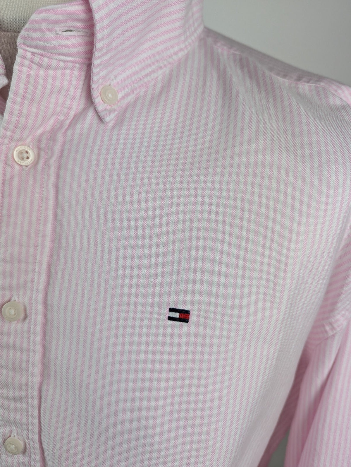 Tommy Hilfiger Long sleeve oxford stripe shirt -Rose Petal Pink