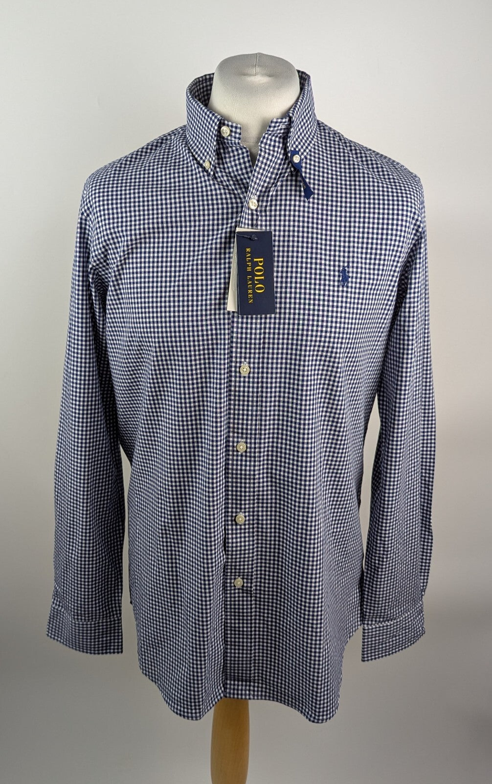 Polo Ralph Lauren Custom Fit Gingham Poplin Shirt - Navy/White