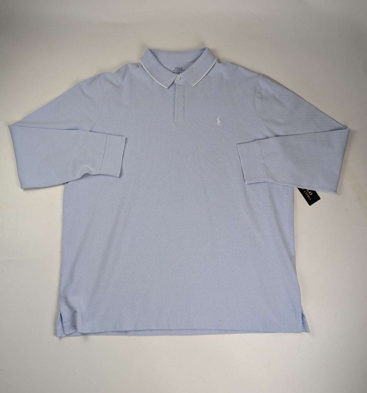 Polo Ralph Lauren Men's Tip Mesh Long Sleeve Shirt - blue / white