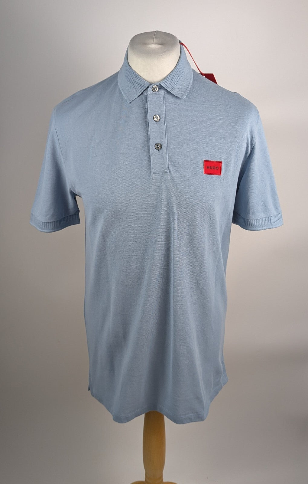 Hugo Mens Deruso Short Sleeve Polo Shirt - Open Blue