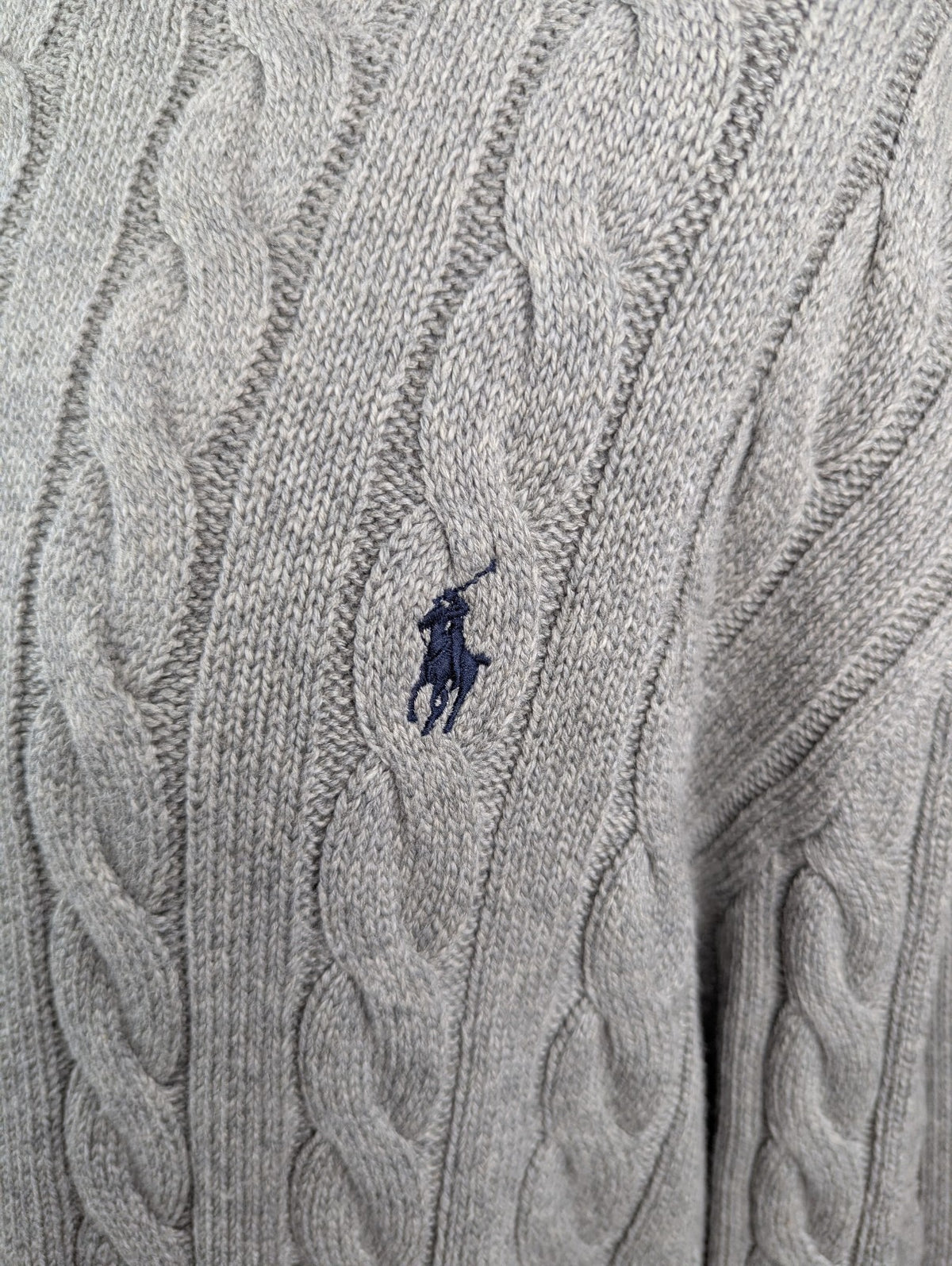 Polo Ralph Lauren Mens Cable Knit Jumper - Grey