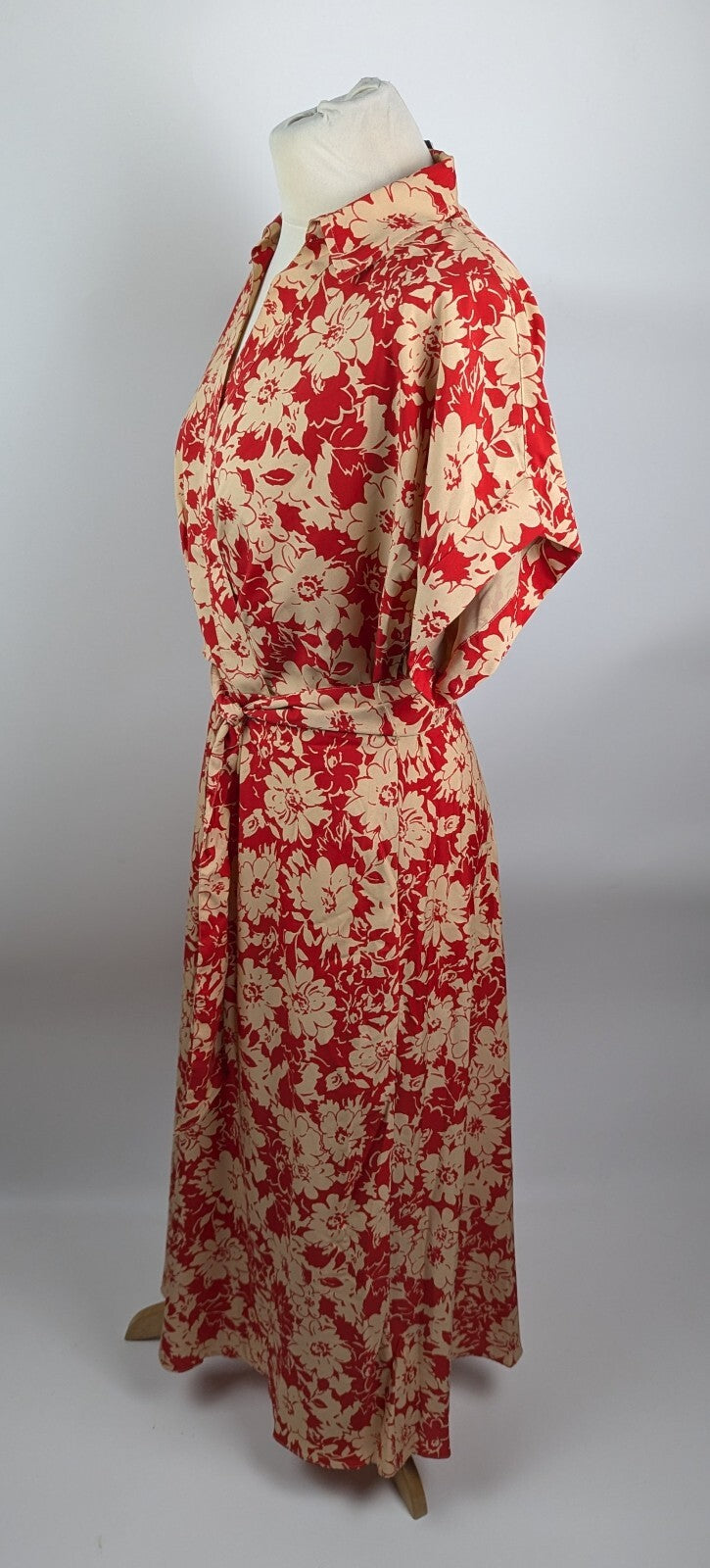 Lauren by Ralph Lauren Women's Wrap Dress - Red / tan floral print