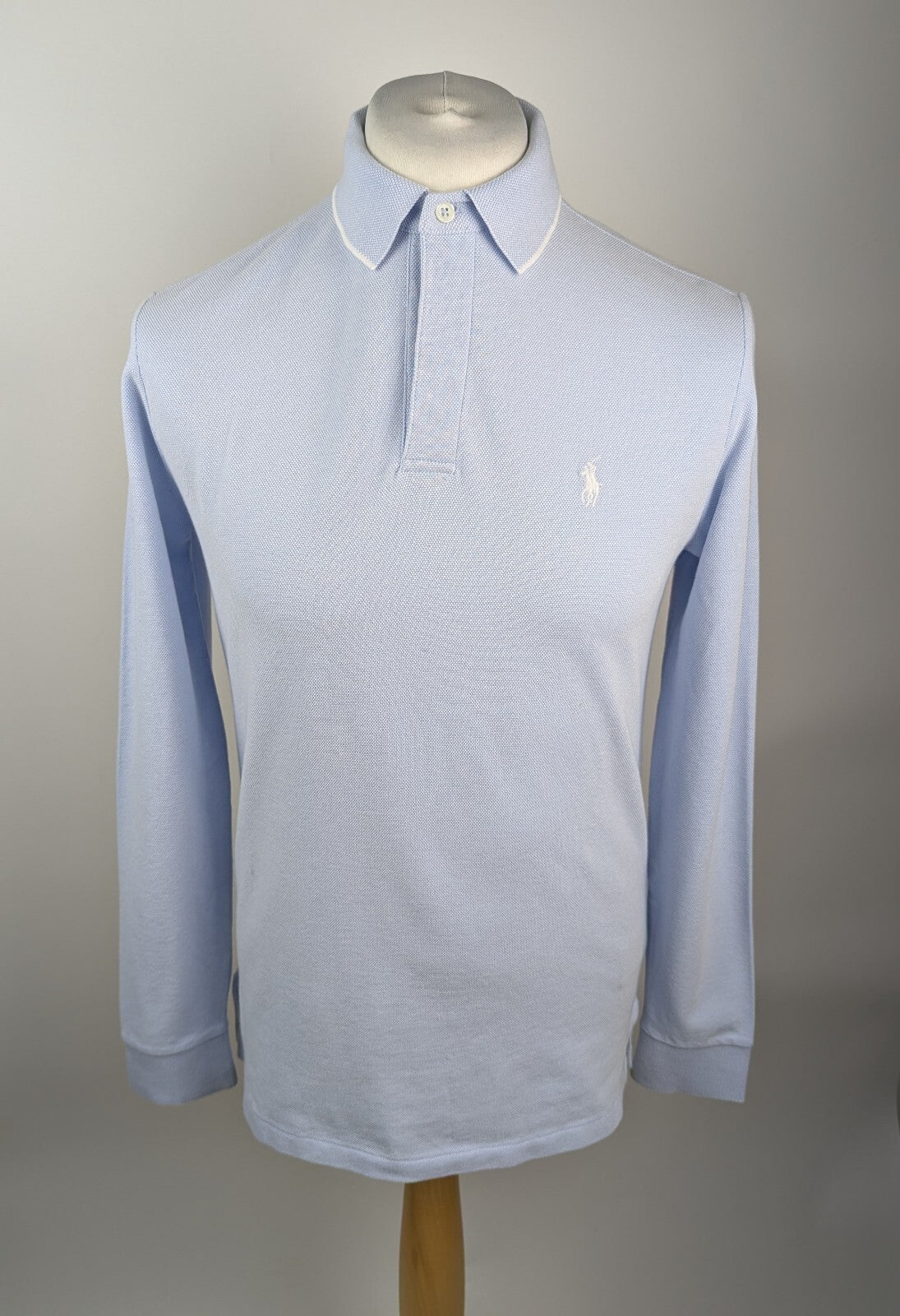 Polo Ralph Lauren Men's Tip Mesh Long Sleeve Shirt - Blue / White
