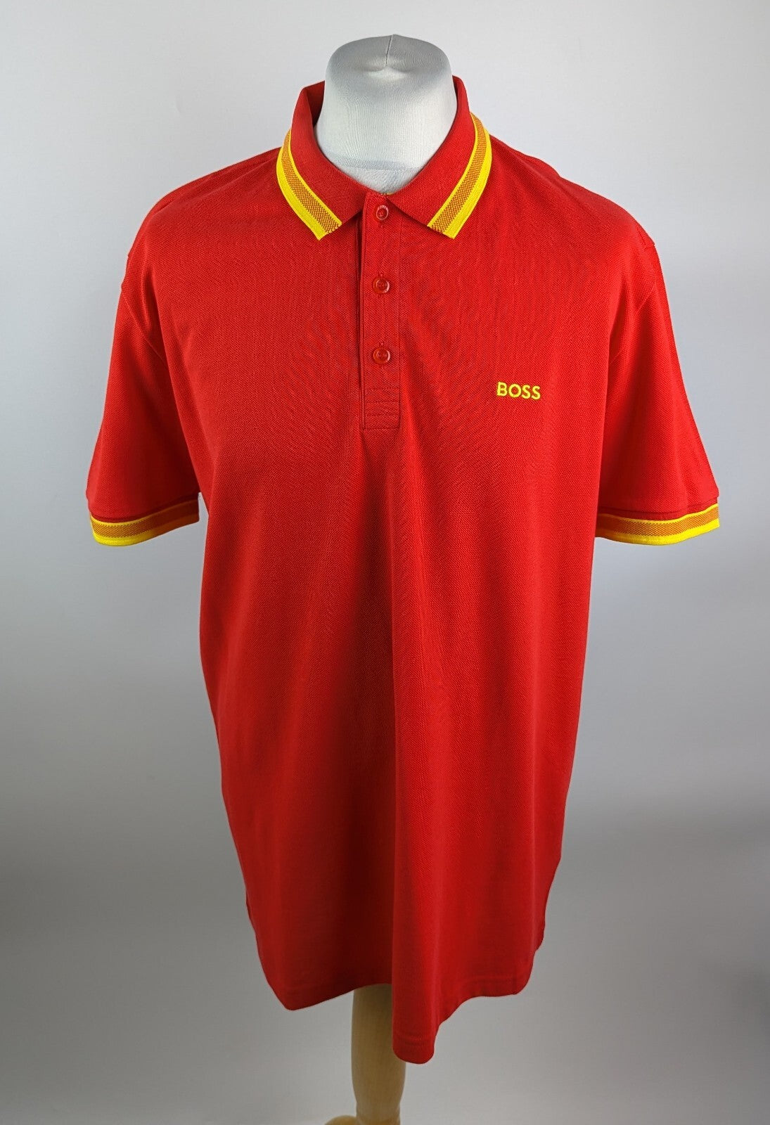 Boss Men's Paddy euro short sleeve shirt - Red / Yellow