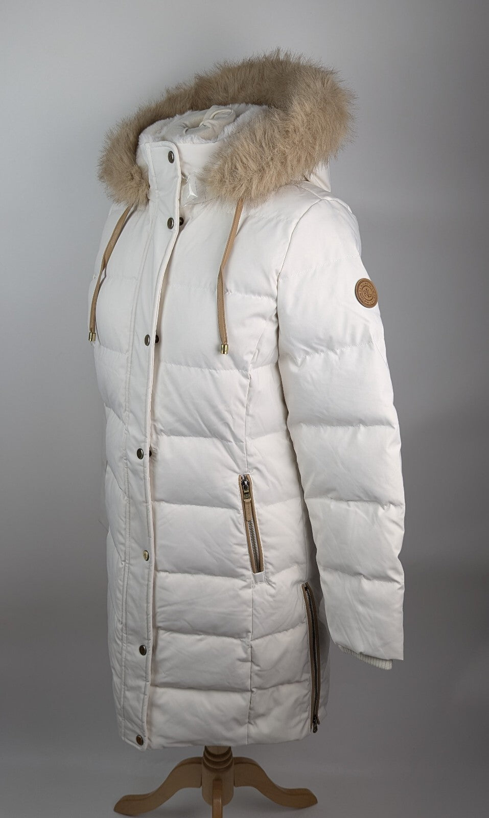 Lauren Ralph Lauren Womens Duck Down Hood Puffer Jacket - White